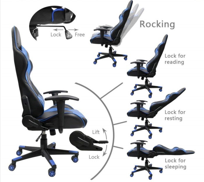 Homall Gaming Chair Racing Style Angle Adjustment