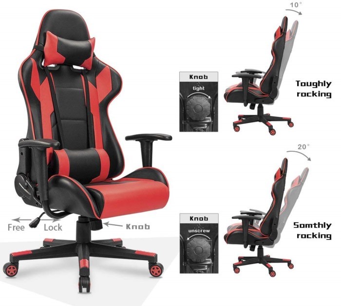 Homall Gaming Chair Racing Style Rocking Function
